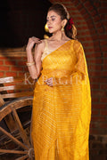 Lilly Yellow Organza Saree