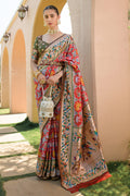 Red Paithani Silk Saree With Blouse Piece