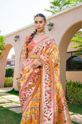 Yellow Paithani Silk Saree With Blouse Piece