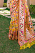 Yellow Paithani Silk Saree With Blouse Piece