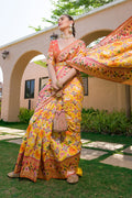 Yellow Paithani Silk Saree With Blouse Piece