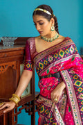 Pink Paithani Silk Saree With Blouse Piece