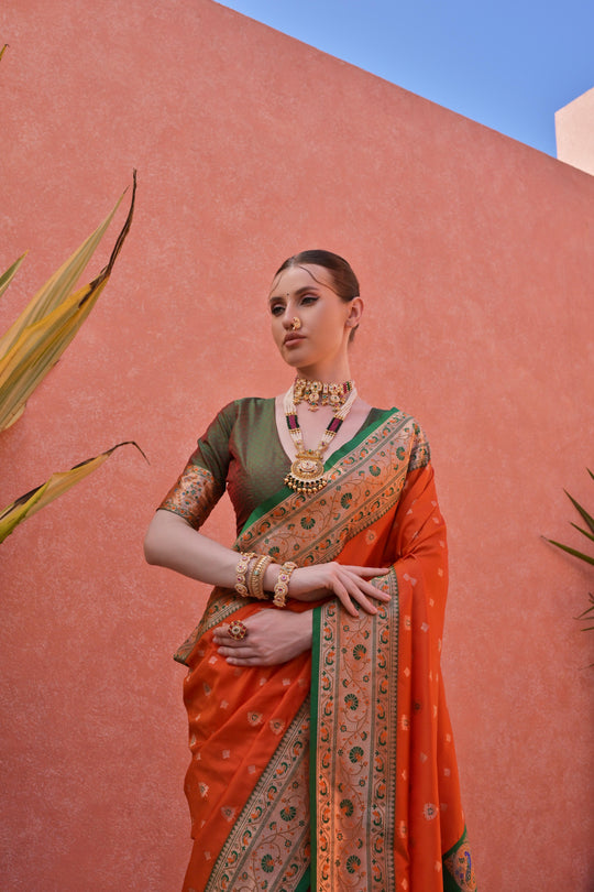 Paithani Silk Saree Featuring Beautiful Zari Weaving