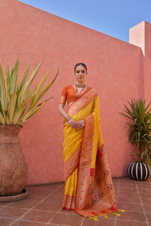 Paithani Silk Saree Featuring Beautiful Zari Weaving