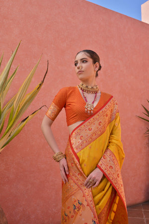 Paithani Silk Saree Featuring Beautiful Zari Weaving