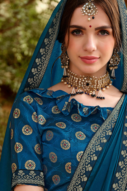 Azure Blue Banarasi Saree