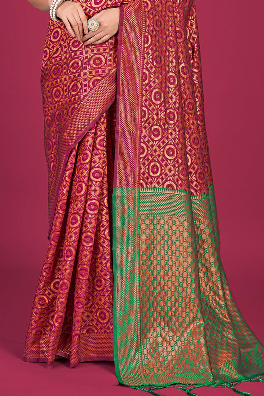 Persian Red Banarasi Saree