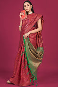 Persian Red Banarasi Saree