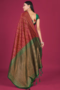 Persian Red Banarasi Saree