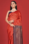 Scarlet Red Banarasi Saree