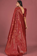 Burnt Orange Banarasi Saree