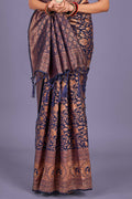 Womens Banarasi Silk Saree With Blouse Piece