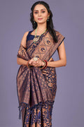 Womens Banarasi Silk Saree With Blouse Piece