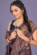 Womens Banarasi Silk Saree With Blouse Piece