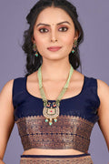 Womens Banarasi Silk Saree With Blouse Piece