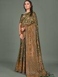 Womens Banarasi Silk Saree With Blouse Piece