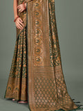 Womens Banarasi Silk Saree With Blouse Piece