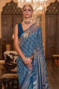 Denim Blue Designer Saree