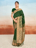 Green Silk Saree With Blouse Piece