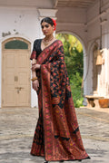 Silk Saree Featuring Beautiful Pashmina Thread Weaving