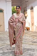 Silk Saree Featuring Beautiful Pashmina Thread Weaving