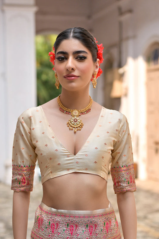 Silk Saree Featuring Beautiful Pashmina Thread Weaving