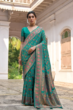 Silk Saree Featuring Beautiful Pashmina Thread Weaving