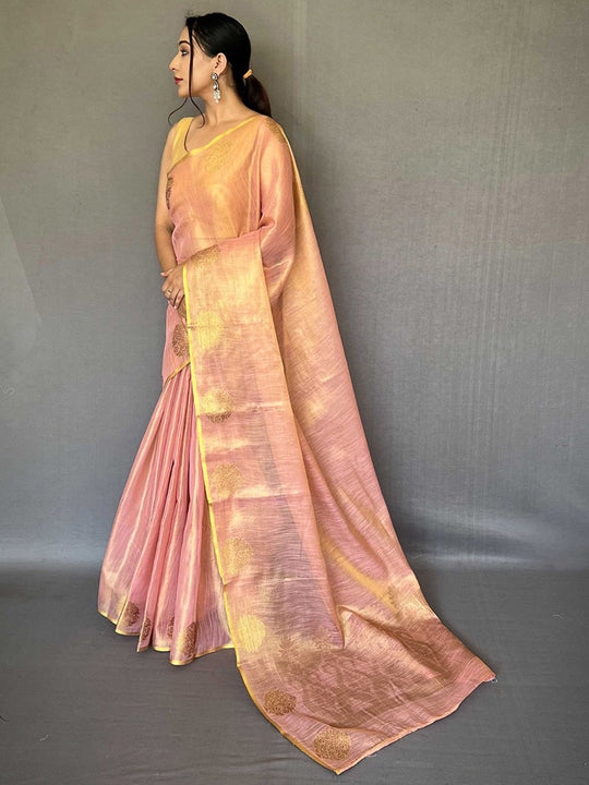 Pink Silk Festive Wear Saree With Blouse Piece