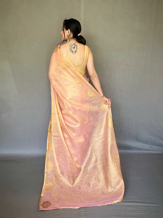 Pink Silk Festive Wear Saree With Blouse Piece