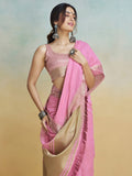 Pink Silk Festive Wear Saree With Blouse Piece
