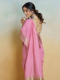 Pink Silk Festive Wear Saree With Blouse Piece