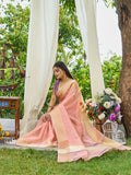 Pink Simmer Silk Saree With Blouse Piece