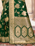 Green Silk Saree With Blouse Piece