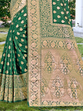 Green Silk Saree With Blouse Piece