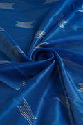 Blue Silk Geometric Woven Design Zari Saree