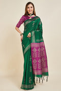 Green Silk  Ethnic Motifs Printed Saree