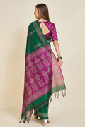 Green Silk  Ethnic Motifs Printed Saree