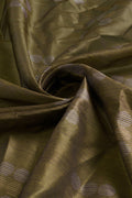 Olive Silk  Geometric Printed Saree