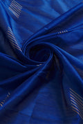 Navy Blue Silk  Ethnic Motifs Woven Design Saree