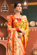 Canary Yellow Paithani Saree