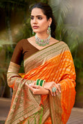 Mustard Banarasi Silk Saree With Blouse Piece