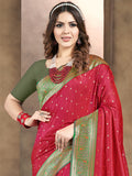 Pink Silk Saree With Blouse Piece