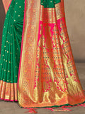 Green Silk Saree With Blouse Piece
