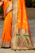 Mustard Banarasi Silk Saree With Blouse Piece