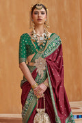 Dark Maroon Patola Saree