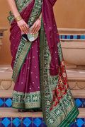 Berry Violet Patola Saree