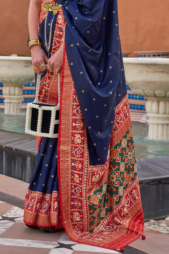 Navy Blue Patola Saree