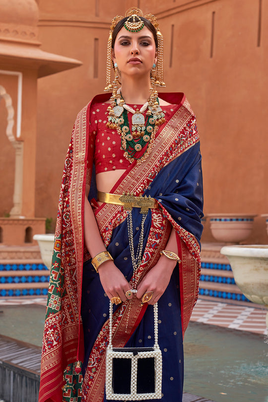 Navy Blue Patola Saree