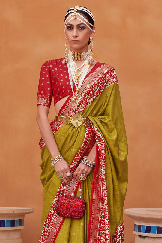 Heena Green Patola Saree