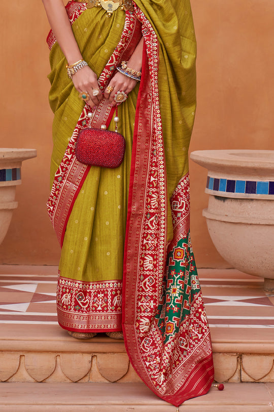 Heena Green Patola Saree